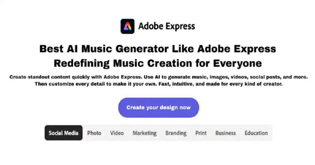 best AI music generator like Adobe Express